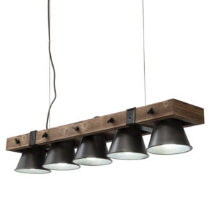 MALMO 5 LIGHT WOODEN PENDANT